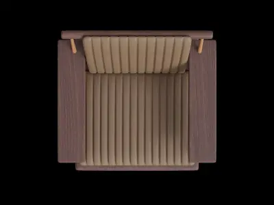 Dark Arm Leather Lounge Chair Low-poly 3D model