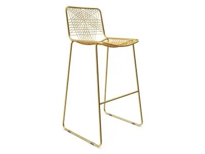 Golden Chair v3 Low-poly 3D model