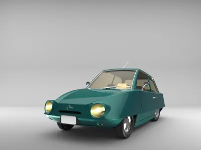 Old Mini Car Design 3D model