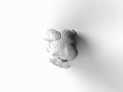 Bunny with flower Low-poly 3D model