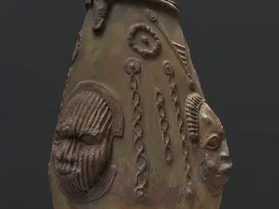 Akhe-Osun Pot Low-poly 3D model