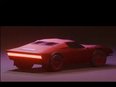 LOW POLY SPORTS CAR Low-poly 3D model by athanasioskaropoulos