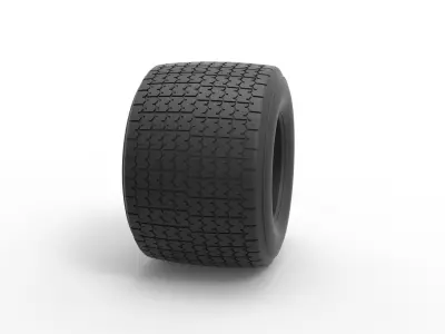 Dirt Sprint racing tire 22 Scale 1 to 25 3D print model