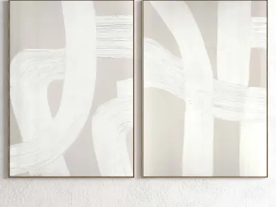 Plaster Two Photo Frame 128 Low-poly 3D model