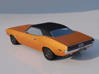 CAR - Dodge Challenger RT 1970 without interior Low-poly 3D model