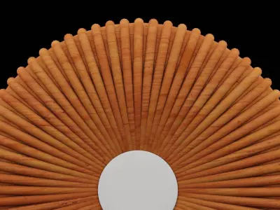 Flowered Mirror Design  Low-poly 3D model