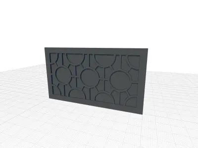 Kimberlee Geometrical Circles Decorative Rectangular 3D model