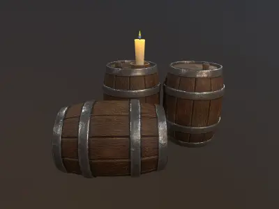 Barrle prop Low-poly 3D model