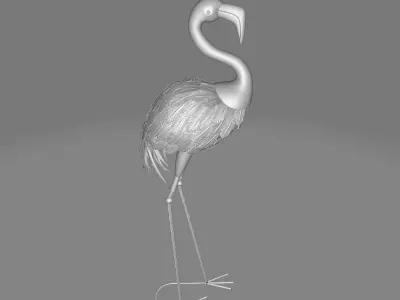 Pink Moriah Flamingo Garden Art 3D model