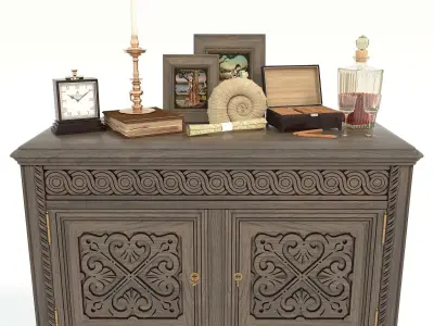 Classic European style Cabinet and Decoration 5 3D model