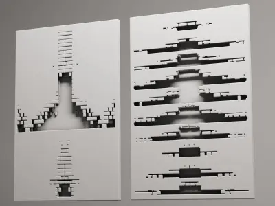 Futuristic Walls and Panels 3D model