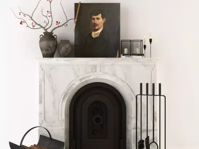 Decorative fireplace Free 3D model