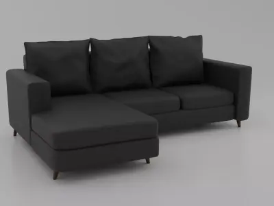Modern Black Sofa Free 3D model