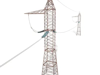 Electricity Pole 17 Weathered Low-poly 3D model