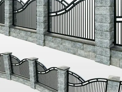 stone fence 1 3D model