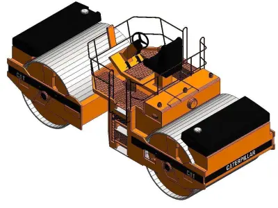 Vibratory Road Roller Compactor-15 Low-poly 3D model
