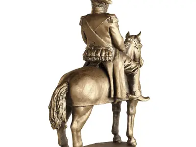 napoleon on horse statue 3D model