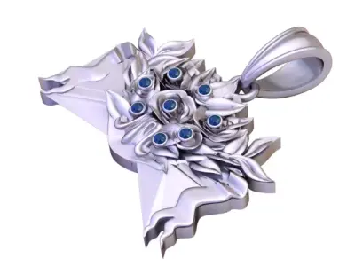 Luxury Floral Bouquet Pendant  3D Printable 3D print model