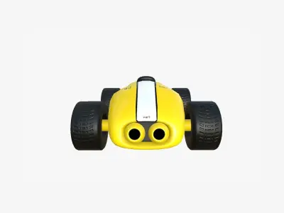Cartoon Kart F06 Yellow - Vehicle Racing Design Low-poly 3D model