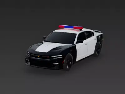 Modern Next-Gen Police Interceptor Sedan 3D Model Low-poly 3D model