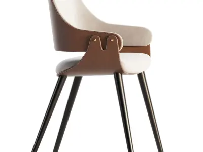 Light Luxury dining chair 3D model