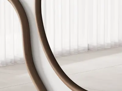 344 sculptural organic Dim Mindi wood Mirrors by tikamoon 3D model