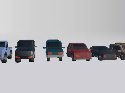Low Poly Cartoon Car Free 3D model