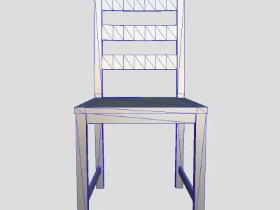 Chair 6 orange Low-poly 3D model