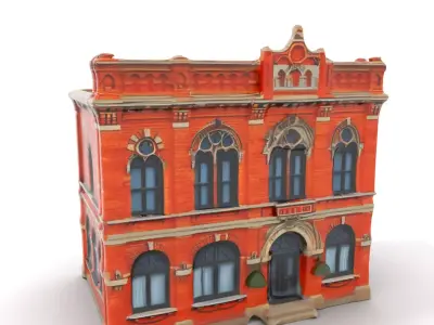 Victorian Brick Building model pack Low-poly 3D model