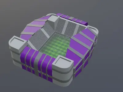 Football Stadium - Purple Low-poly 3D model