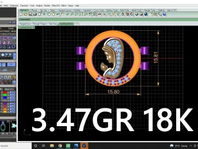 pendant  medallion meda virgin 3D print model
