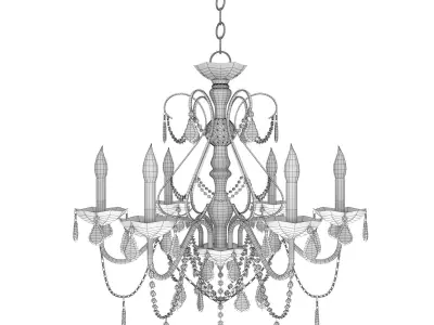 Chandelier with crystals hanging from it 3D model purchase