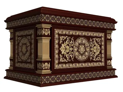 Chest 05 Red Low-poly 3D model