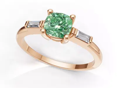 AV 711 cushion shape halo Diamond Ring for woman 3D print model