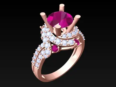 Diamond Ring - Womens Rings - N3320 3D print model