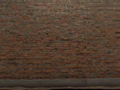 Red Brick Wall 004 3D model
