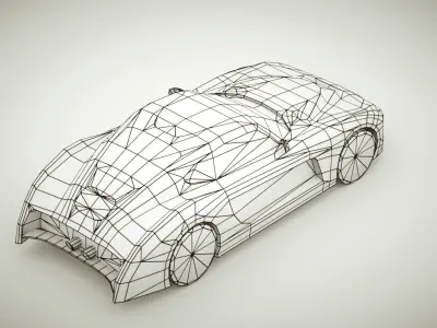 Generic Supercar v10 multicolors Low-poly 3D model