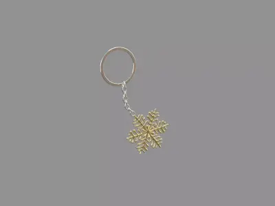  ice-star keychain golden 3D model