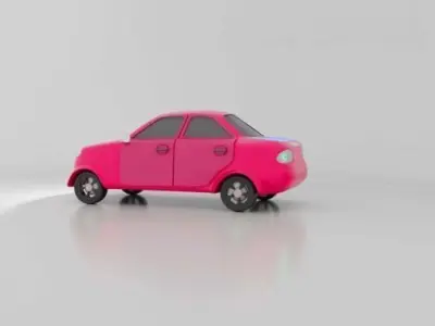 high and low poly 3d cartoon vehicle modeling Low-poly 3D model