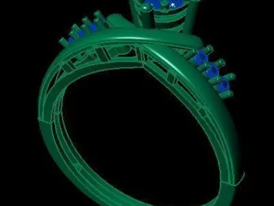 daimond ring 3D print model 10
