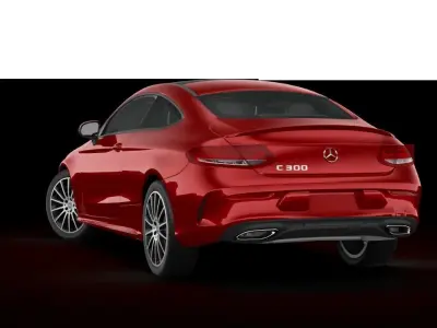 Mercedes Benz C Class Coupe 2019 Low-poly 3D model