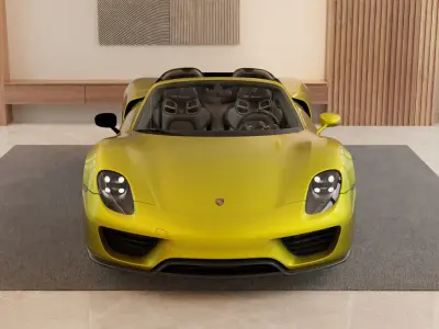 Porsche 918 Spyder 3D Model Detachable Roof - Highly Detailed Low-poly 3D model