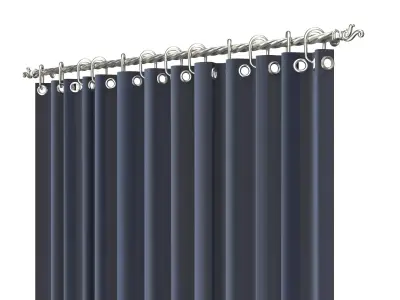 Cornice Classic Curtain 01 Chrome Low-poly 3D model