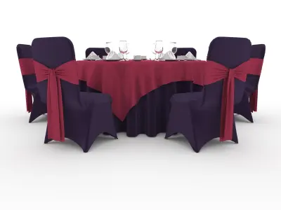 Banquet Table and Chair 55 3D model