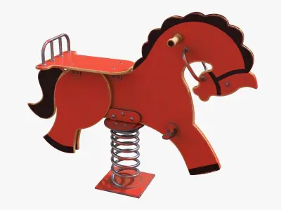 Spring rocking horse 3D model