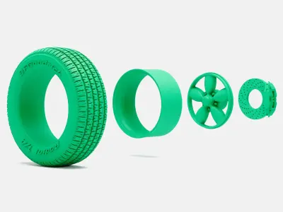 15x7 Daisy Wheel BFGoodrich Radial TA Tire 3D print model