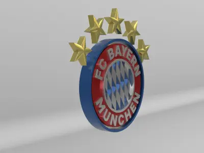 Bayern Munchen Football Club Team Logo 3D model