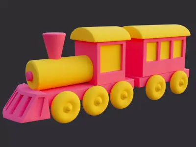 Low Poly Train 3D model