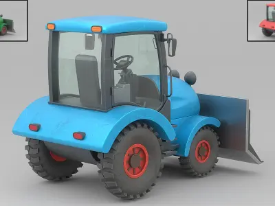 Cartoon car Low-poly 3D model