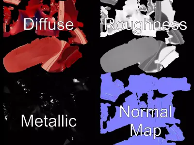 Red Athletic Sneaker model pack Low-poly 3D model